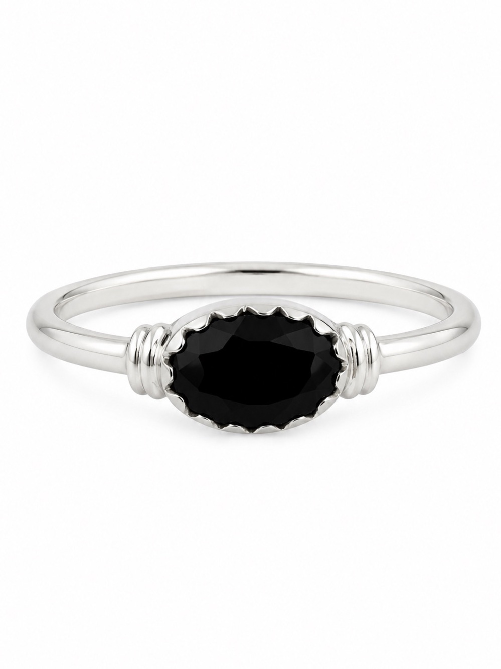 S925 Black Onyx East West Legacy Ring